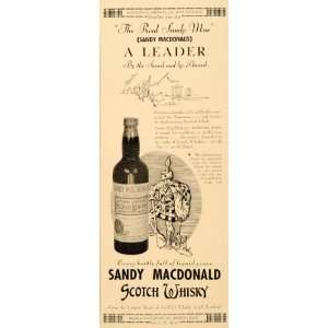  1934 Ad Sandy MacDonald Scotch Whiskey Scotland Bottles 