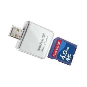  Sandisk 4GB Secure Digital SD SDHC Card & MicroMate Reader 