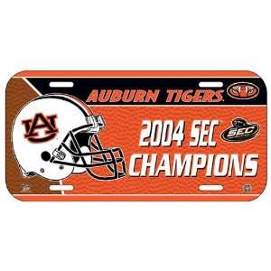  Auburn Tigers 2004 SEC Champions Plastic License Plate 