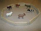 to 5 Farm Animals with wooden toy fence