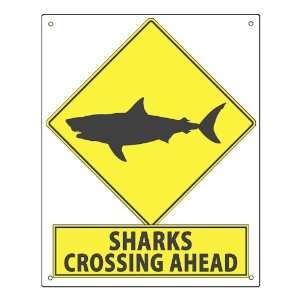 Fishing Shark street Sign warning funny plaque for fish Tank wall deor