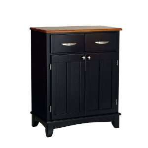   Sideboard with Cottage Oak Wood Top in Black Finish Furniture & Decor