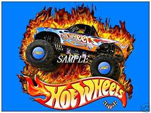HOT WHEELS MONSTER TRUCK EDIBLE CAKE ICING IMAGE TOPPER  
