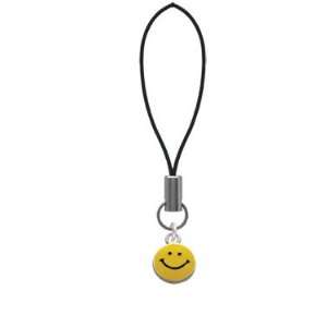    Mini Yellow Smiley Face Cell Phone Charm [Jewelry] Jewelry