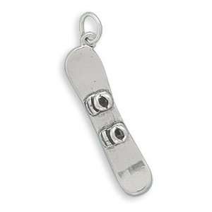  Sterling Silver Snowboard Charm Measures 30x7mm 