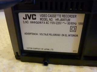 JVC HR J6007UM Hi Fi Stereo VHS Player 6 Head VCR SQPB Silver  