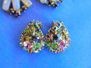 Vintage lot of Earrings Eisenberg ice Weiss Faux opal 13 Pair 