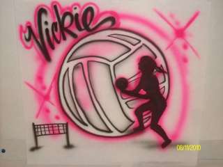 Airbrush volleyball T shirt personalized  