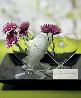 Miniature Clear Blown Glass Heart Vase Wedding Favor  
