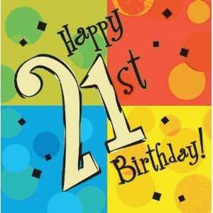   Happy 21st Birthday Party Supply Napkins 16ct