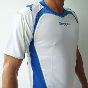 KAPPA Mens Football Soccer Jersey Shirt White/Blue M  