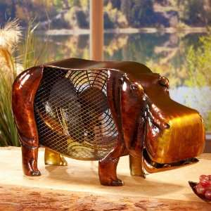   Exquisite Hand Sculpted Mr. Hippo Table Top Figure Fan