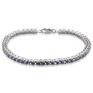   20cts Tanzanite 925 sterling silver tennis bracelet (7 inch) Jewelry