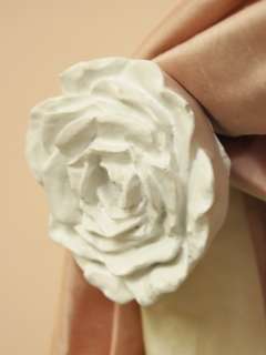 Shabby Cottage Chic White French Rose Curtain Tieback  