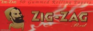ZIG ZAG RED REGULAR MEDIUM 50 GUMMED ROLLING PAPERS  
