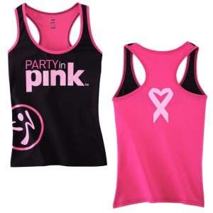 NWT ZUMBA PARTY IN PINK BREAST CANCER TANK & BRACELET  