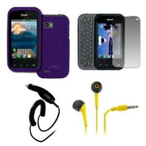   Stereo Earbud Headphones (Yellow) + Screen Protector + Car Charger