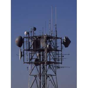  Microwave Tower Bristles with Antennas and Transmitters 