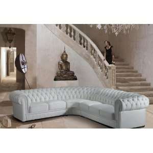 Paris Ultra Modern White Leather Sectional Sofa