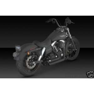  Vance and Hines Black Short Shot Staggered for Harley Dyna 