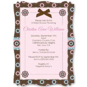 Trendy Flower   Personalized High Quality Vellum Overlay Bridal Shower 