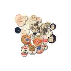  Jenni Bowlin Vintage Chipboard Buttons Kit Arts, Crafts 
