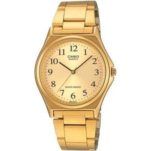   Stainless Steel Quartz Watch with Gold Dial Casio