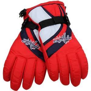   Washington Capitals Red Nylon Ski Gloves (Medium)