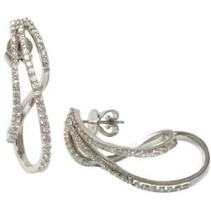  GoldenMine Wavy Diamond Hoop Earring Jewelry